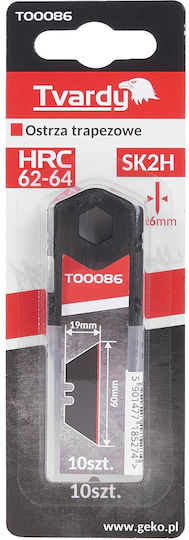 Set Trapezoidal Blades Cutters 60 X 19 X 0.6 Mm Sk2h 10 Pieces Tvardy T00086