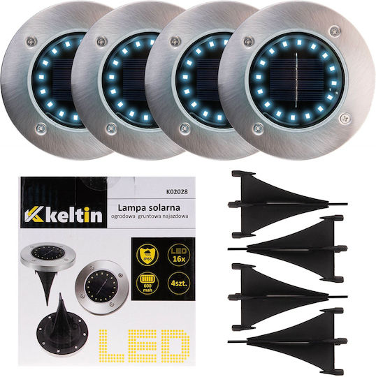 Set Lampă Solară de Grădină 16 Leduri 4 Elemente Keltin K02028