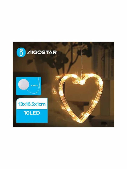 Aigostar Φωτιζόμενη Χριστουγεννιάτικη Πλαστική Φιγούρα Καρδιά Ύψους 16.5εκ.