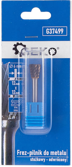 Tungsten Carbide Metal Cutter 12 X 12 Mm 6 Mm Shank Inverted Cone Geko G37499