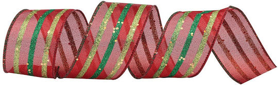 Lianos Weihnachtliche Farbband Stoff Rot 1000cm 1Stück