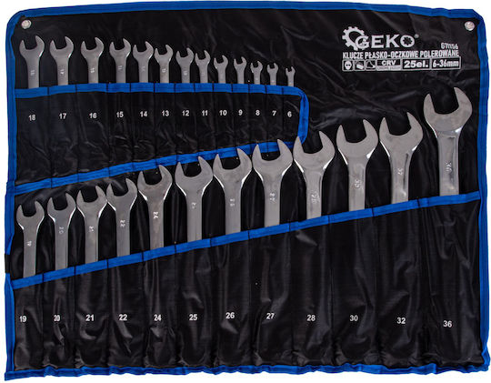 Combination Wrench Set 6-36 Mm 25 Pieces Geko G11156
