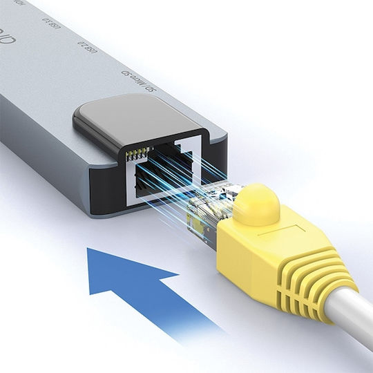 Araree AM81 USB-C Stație de andocare cu 4K PD Ethernet Gri