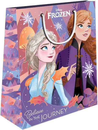 Diakakis Paper Bag for Gift with Theme "Frozen" Purple 33x45x12cm.