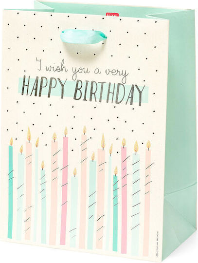 Legami Milano Χαρτινη Gift Medium Candles Χάρτινη Τσάντα για Δώρο Μπεζ 19x11.5x25εκ.