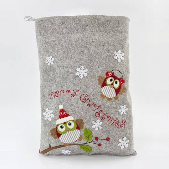 Eurolamp Fabric Christmas Sack for Gift Gray 49x38x69cm.
