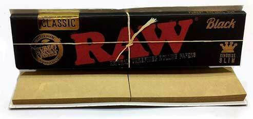 Raw Classic Black Cigarette Rolling Papers King Size Slim with Cone Tips 32 sheets 1pcs