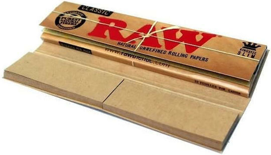 Raw Classic Zigarettenpapier King-Size Slim mit Kegelspitzen 32 Blätter 1Stück
