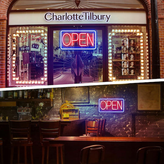 Neon Open Sign Café Bar Shop Usb Switch + Hangers