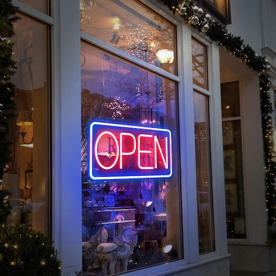 Neon Open Sign Café Bar Shop Usb Switch + Hangers