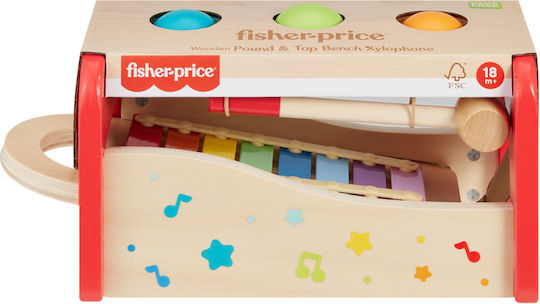 Mattel Musical Instrument Pound & Tap Bench Xylophone made of Wood with Sounds for 18++ Months