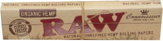 Raw Organic Hemp Χαρτάκια Στριφτού Τσιγάρου Slim King Size με Τζιβάνες 32 φύλλα 1τμχ