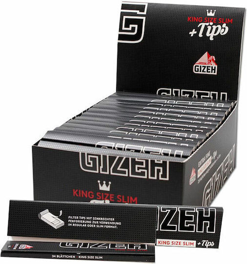 Gizeh Black Foițe de Țigări Rulate Slim King Size 34 foi 1buc