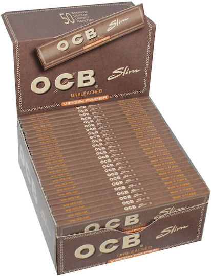 Ocb Virgin Χαρτάκια Στριφτού Τσιγάρου Slim King Size 32 φύλλα 1τμχ