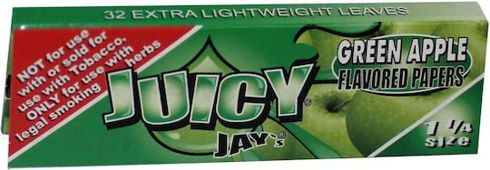 Juicy Jays Green Apple Χαρτάκια Στριφτού Τσιγάρου 1+1/4 Αρωματικά 32 φύλλα 1τμχ