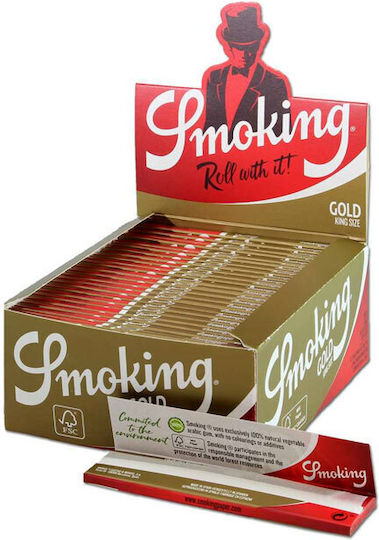 Smoking Gold Χαρτάκια Στριφτού Τσιγάρου Slim King Size 33 φύλλα 50τμχ