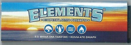 Elements Single Wide Cigarette Rolling Papers 50 sheets 1pcs