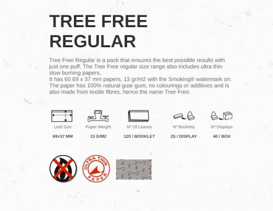 Smoking Blue Tree Free Foițe de Țigări Rulate 60 foi 50buc