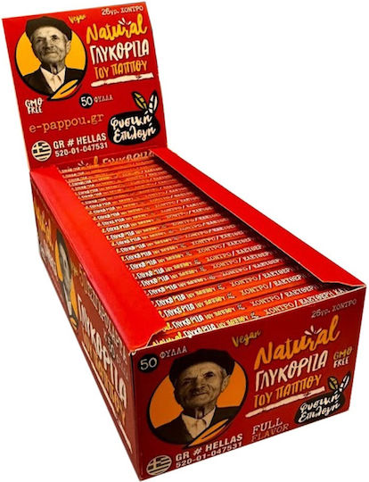 Tou Pappou Natural Choice Cigarette Rolling Papers Licorice 50 sheets 1pcs