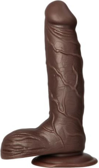 Toyz4lovers Реалистично дилдо с Топки и Вендуза Кафяв 21.5см