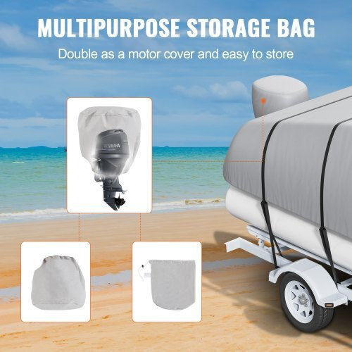Vevor Pontoon Cover 23'-24' Waterproof Grey Fqczx800d2328o284v0