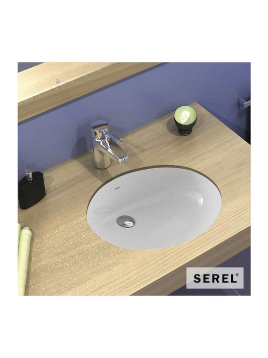 Serel Aufgesetztes Waschbecken Porzellan 47x33.5cm White