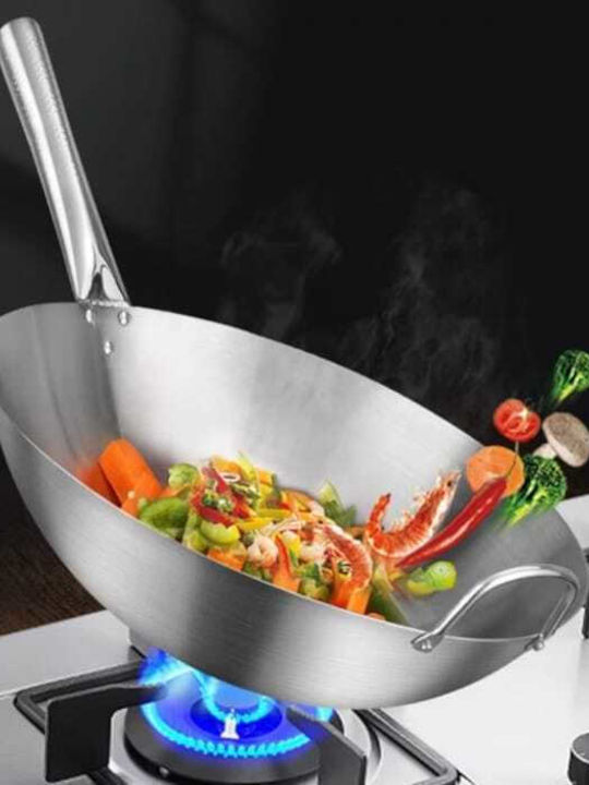 Wok από Ανοξείδωτο Ατσάλι 38cm