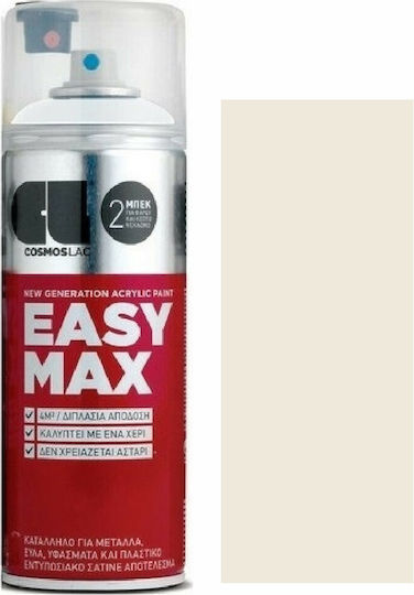 Cosmos Lac Spray Primer Easy Max Acrylic High Temperature with Satin Effect White RAL9001 Cream White 400ml 0008014