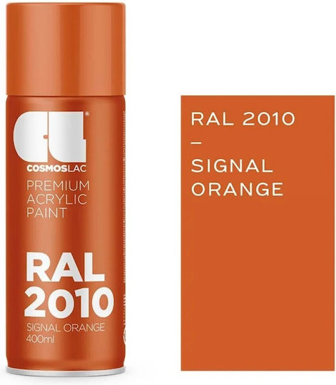 Cosmos Lac Spray Paint Premium Acrylic with Metallic Effect Signal Orange RAL 2010 400ml