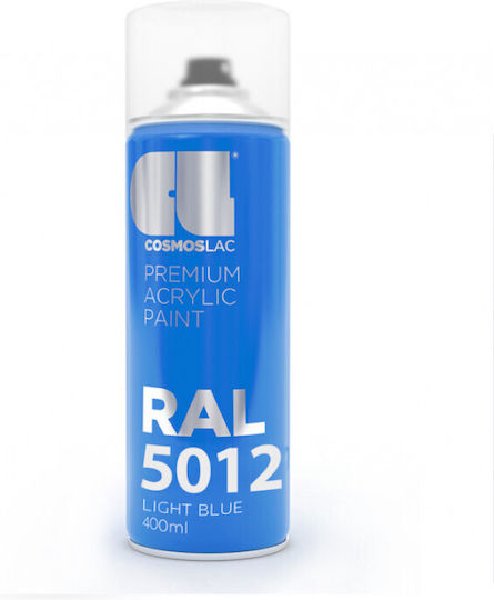 Cosmos Lac Σπρέι Βαφής Premium Acrylic με Μεταλλικό Εφέ Light Blue RAL 5012 400ml