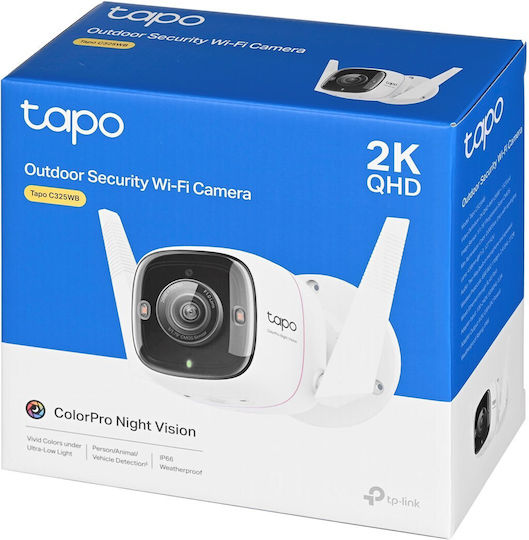 TP-LINK Tapo C325WB v2 IP Surveillance Camera Wi-Fi Full HD+ 4MP Waterproof with Two-Way Communication and Lens 4mm