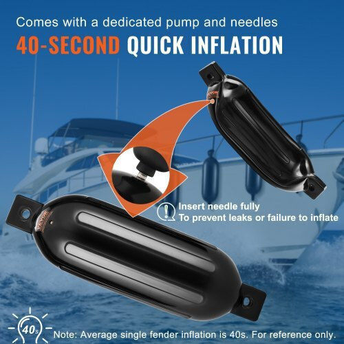 Vevor Boat Fenders 5.5" X 20" Black Cyhx4jz55yctduaarv0