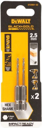 DEWALT Σετ 2 Κωνικά Διαμαντοτρύπανα HSS με Εξάγωνο Στέλεχος για Μέταλλο