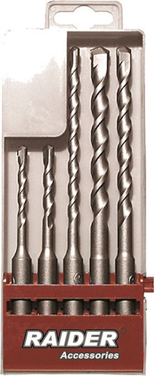 Raider Set of 5 Drills with SDS Plus Shank for Masonry