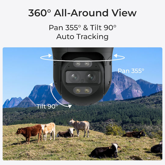 Reolink TrackMix G765 IP Surveillance Camera Wi-Fi/4G 4K Waterproof with Two-Way Communication and Lens 2.8mm