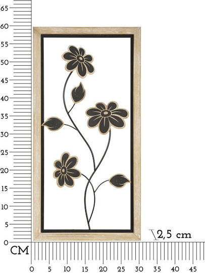 Mauro F Διακοσμητικό Τοίχου Μαύρο από Ξύλο 30x2.5x60cm