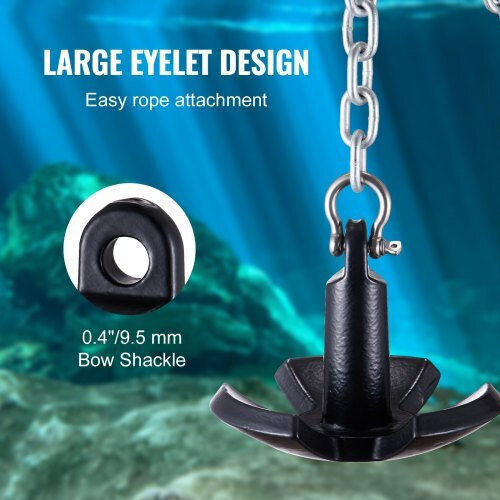 Vevor River Anchor 12 Lbs Cast Iron Black Coating & Ring Hmdpzt12b000edc67v0