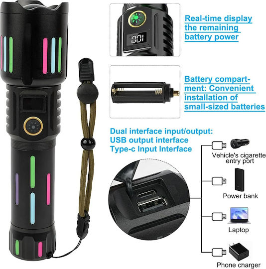 Andowl Rechargeable Flashlight LED IPX6 L550 Honey