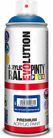 Pinty Plus Spray Paint Acrylic with Matt Effect Blue Blue checkmate No5010 400ml