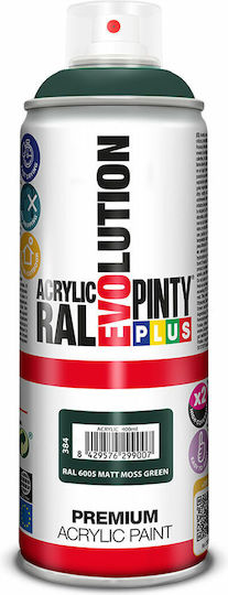 Pinty Plus Spray Paint Acrylic with Matt Effect Green RAL 6005 400ml