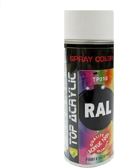 Eco Service Σπρέι Βαφής Top Acrylic με Γυαλιστερό Εφέ Λευκό RAL 9010 400ml 12τμχ