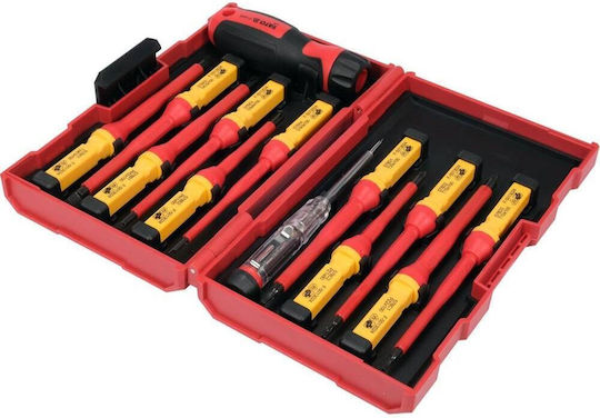 Yato Set 13 Electrician VDE 1000V Screwdrivers with 13 Interchangeable Tips