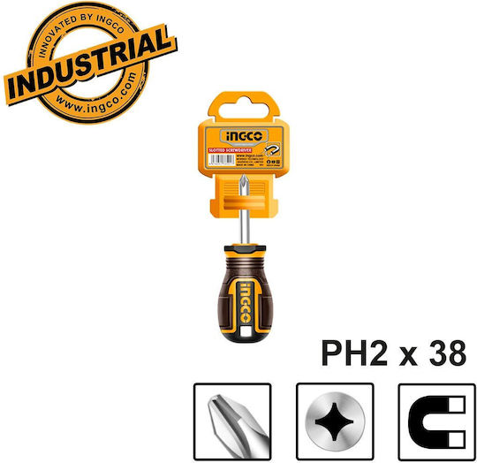 Ingco Dwarf Screwdriver Cross with Nib Size PH2