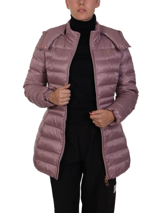 Women's Puffer Jacket for Winter with Hood Rotten Purple