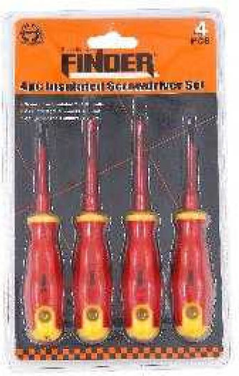 Finder Set 4 Electrician Screwdrivers with 4 Interchangeable Tips