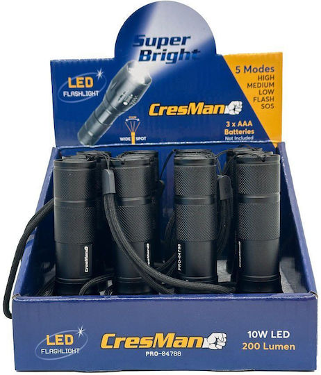Cresman Taschenlampe LED mit maximaler Helligkeit 200lm