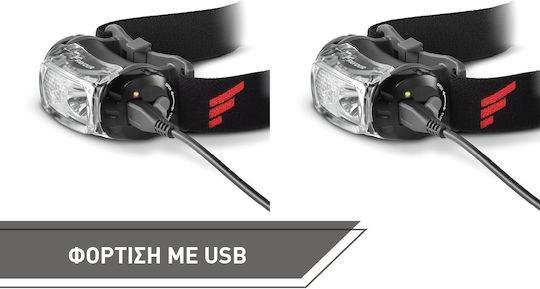 Favour Rechargeable Headlamp LED IP54 with Maximum Brightness 200lm Beamaster Headlamp Black