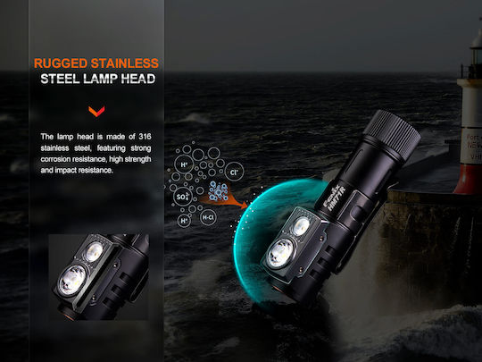 Fenix Επαναφορτιζόμενος Φακός Κεφαλής LED IP68 με Μέγιστη Φωτεινότητα 2700lm