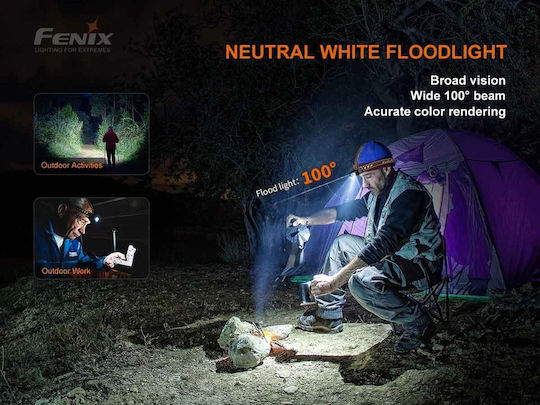 Fenix Επαναφορτιζόμενος Φακός Κεφαλής LED IP68 με Μέγιστη Φωτεινότητα 1200lm 2xCR123A