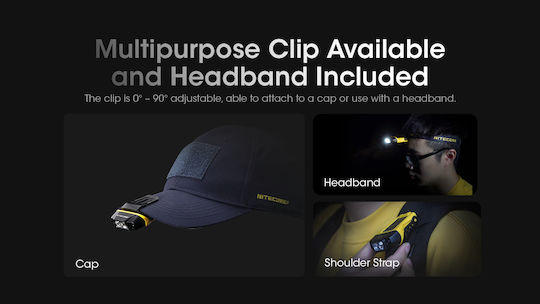 NiteCore Rechargeable Headlamp LED IPX5 with Maximum Brightness 150lm NU11 Black